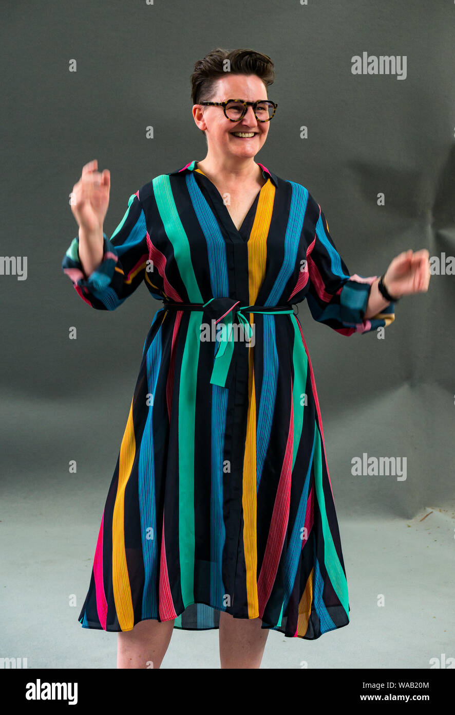 Édimbourg, Écosse, Royaume-Uni, 19 août 2019. Edinburgh International Book Festival. Sur la photo : Marie Paulson-Ellis, un écrivain basé à Édimbourg, parle de son nouveau roman l'héritage de Salomon Farthing à la fête du livre Banque D'Images