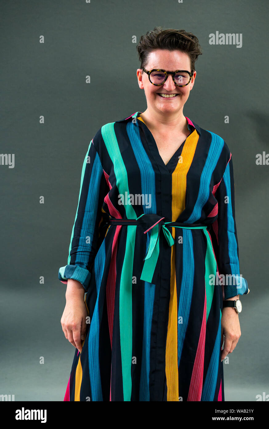 Édimbourg, Écosse, Royaume-Uni, 19 août 2019. Edinburgh International Book Festival. Sur la photo : Marie Paulson-Ellis, un écrivain basé à Édimbourg, parle de son nouveau roman l'héritage de Salomon Farthing à la fête du livre Banque D'Images