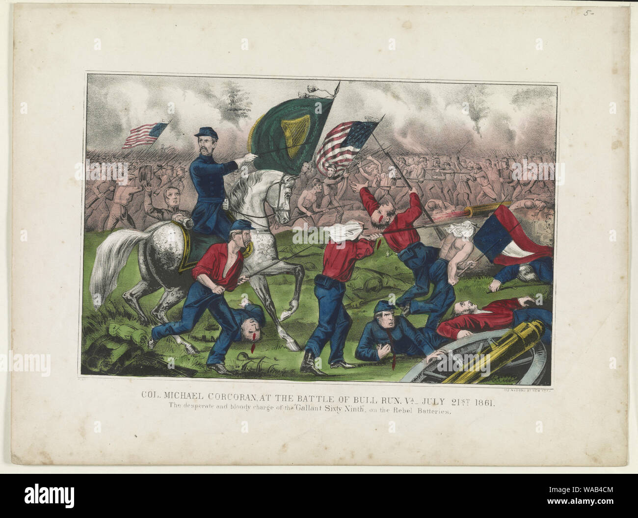 Le colonel Michael Corcoran, à la bataille de Bull Run, en Virginie, le 21 juillet 1861 à : les désespérés et responsable de la sanglante Gallant 69ème, sur la batteries rebelles Banque D'Images