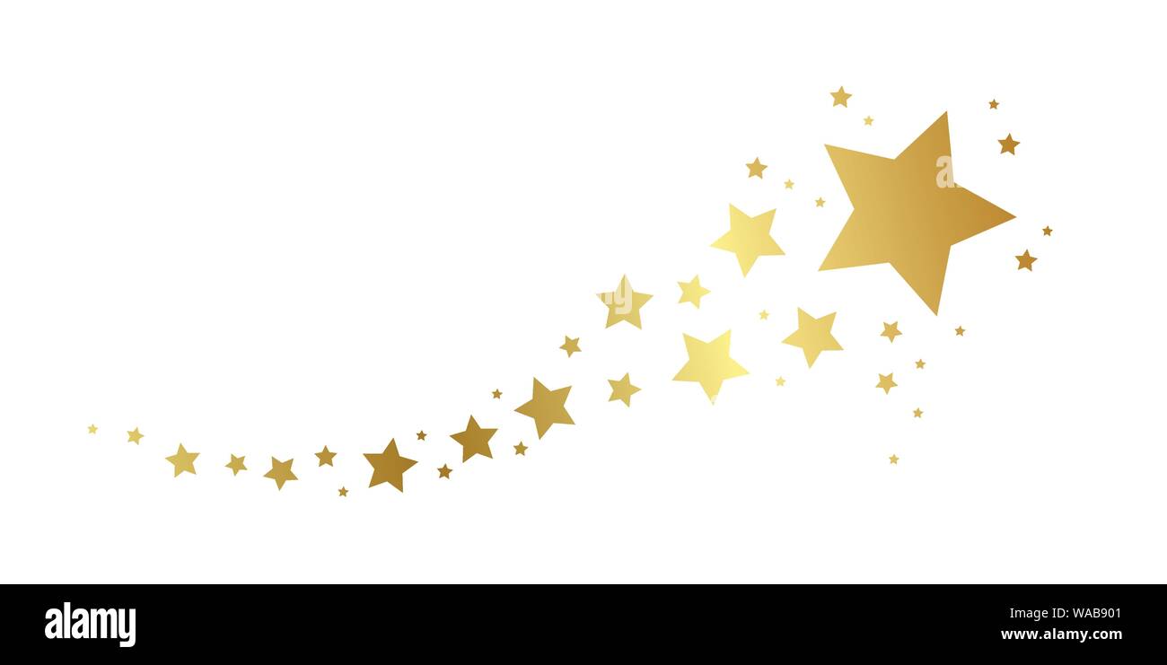 Décoration étoile chute d'or noël isolé sur fond blanc vector illustration EPS10 Illustration de Vecteur