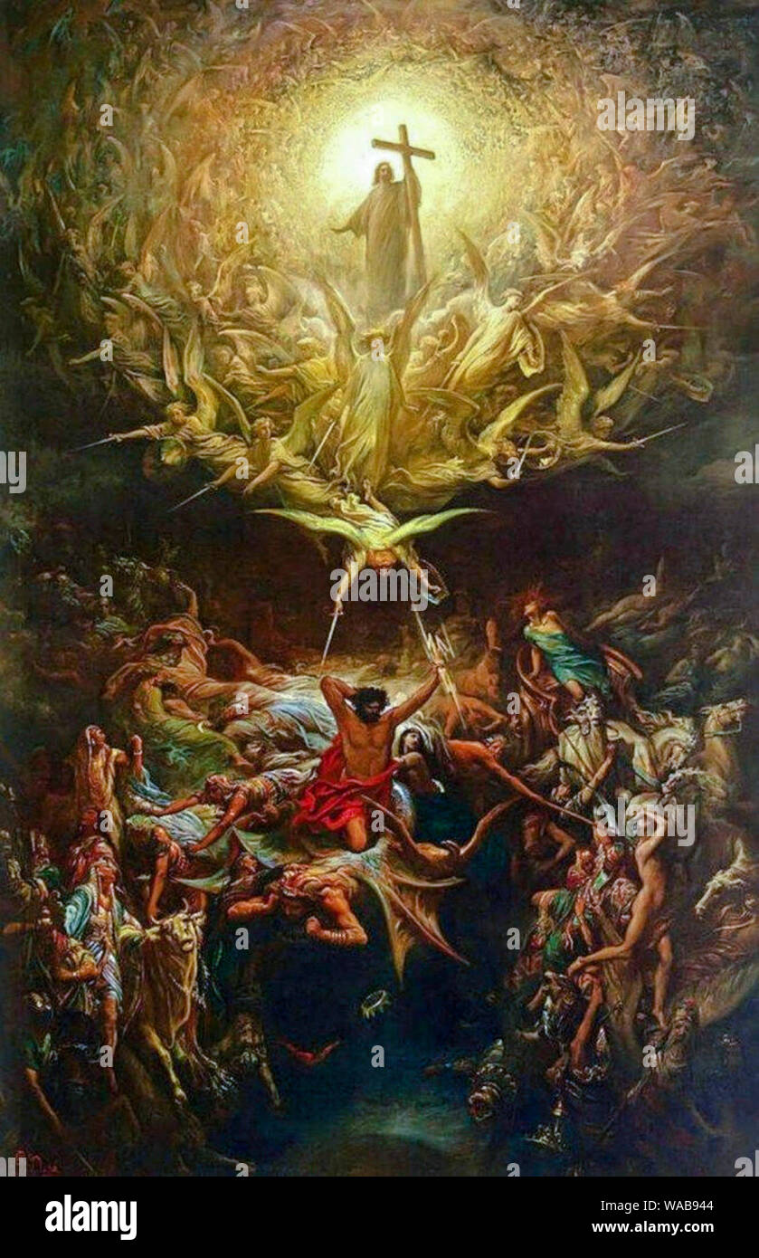 Gustave Doré, la peinture, le triomphe du christianisme sur le paganisme, 1899 Banque D'Images