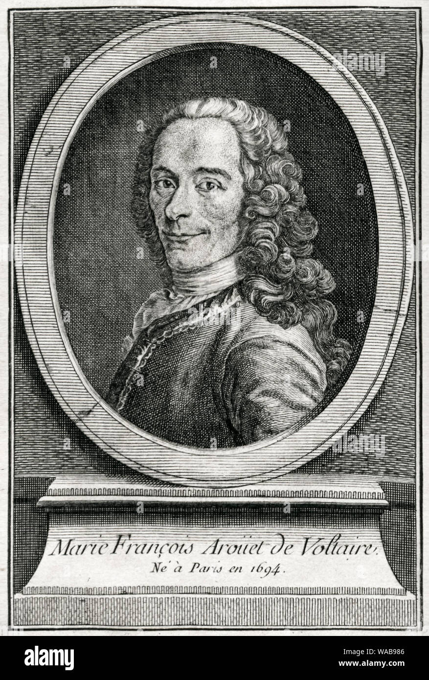 Voltaire (François-Marie Arouet), 1694-1778, la gravure portrait, vers 1738 Banque D'Images