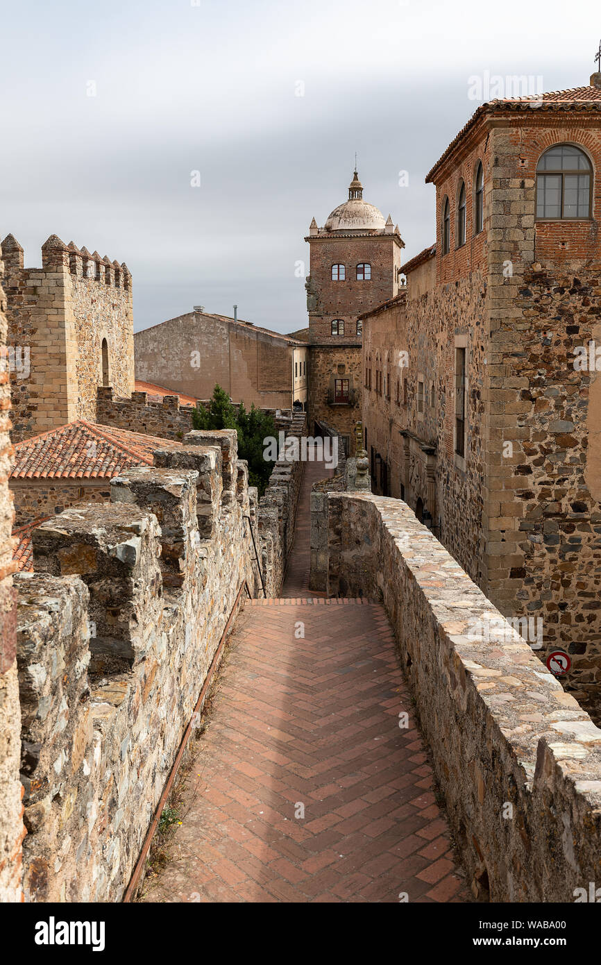 Caceres, ancien village gothique et en Estrémadure, Espagne Banque D'Images