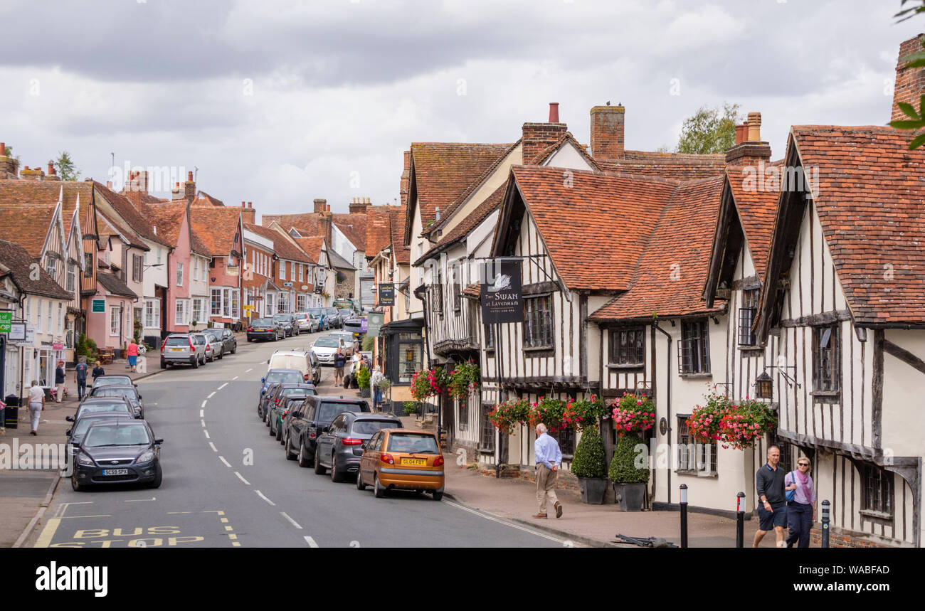 Le pittoresque village médiéval de long Melford, Suffolk, Angleterre, RU Banque D'Images