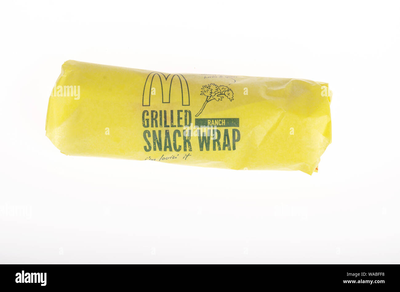 McDonald's poulet grillé snack wrap ranch Banque D'Images