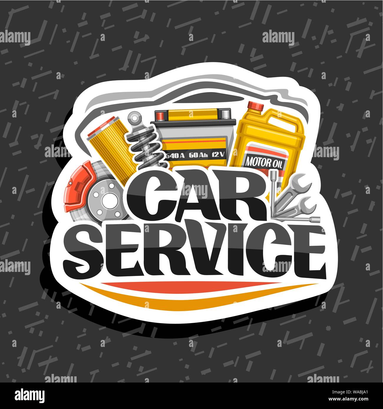 Logo Vector de voitures de service, blanc design autocollant avec ensemble  de pièces automobiles pour mécanicien variété car system, lettrage pour  voiture mots service, l Image Vectorielle Stock - Alamy