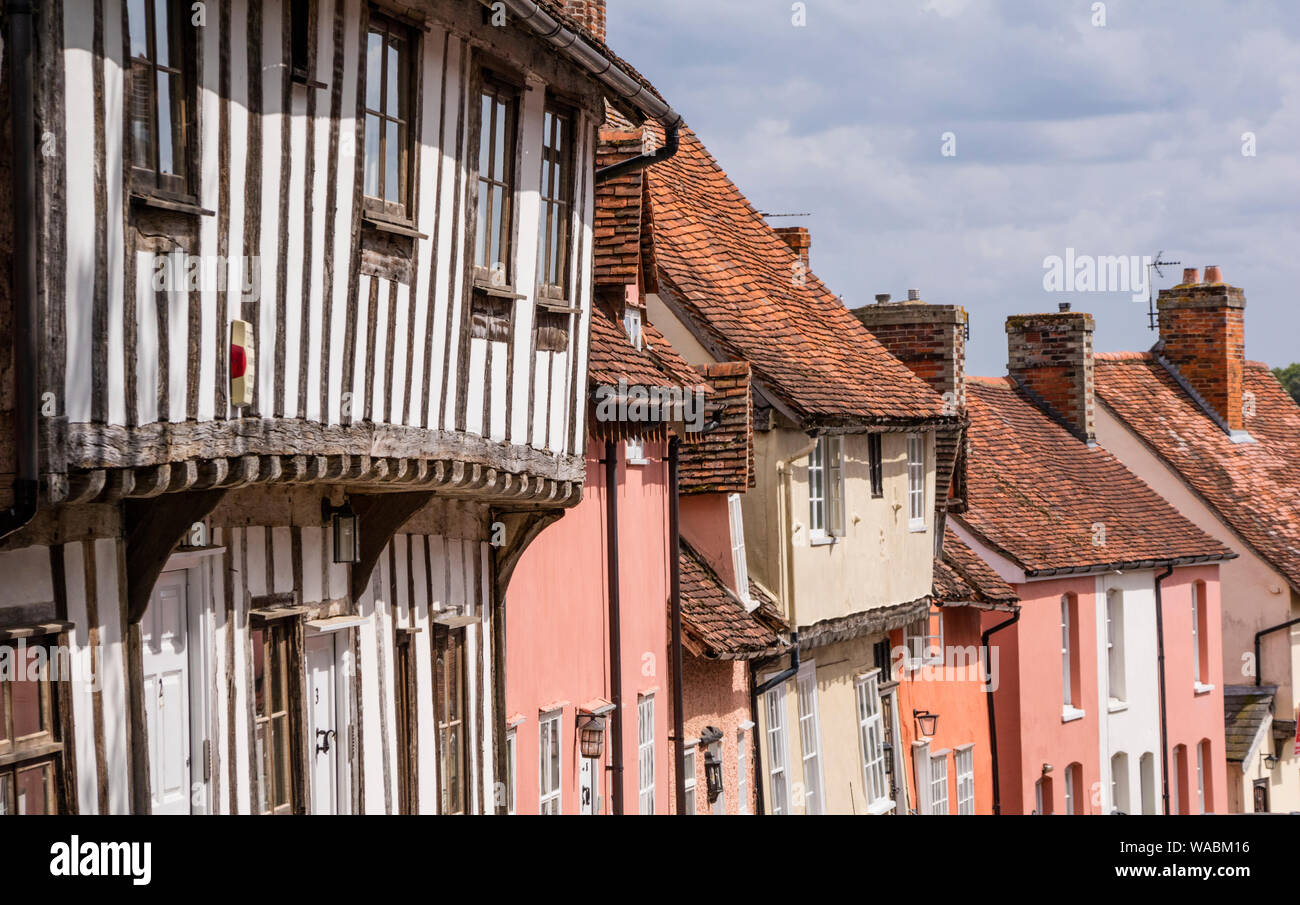 Le pittoresque village médiéval de long Melford, Suffolk, Angleterre, RU Banque D'Images