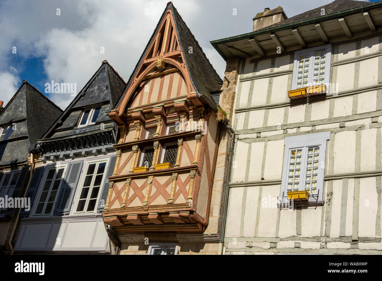 Quimper. Maisons à colombages dans la ville médiévale. Département du Finistère. Bretagne. France Banque D'Images
