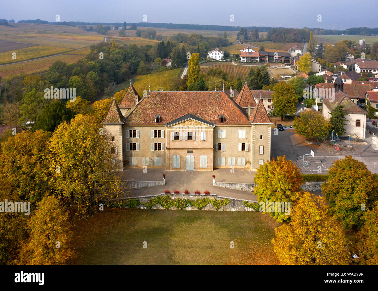 Le Château de Dardagny, Château de Dardagny, Dardagny, Canton de Genève, Suisse Banque D'Images