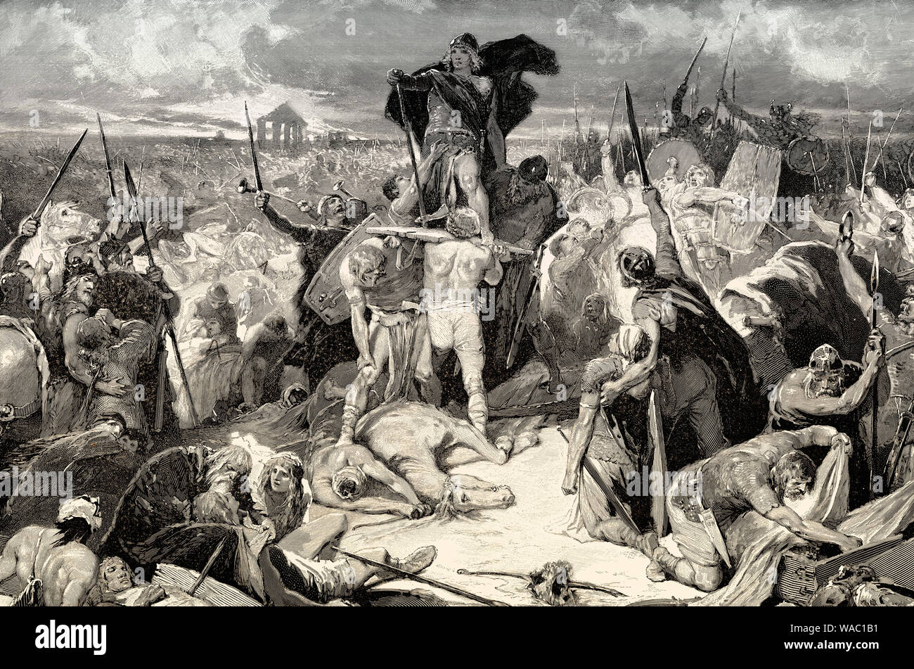 Thorismund, roi des Wisigoths, après la bataille des plaines de l'Catalaunian Banque D'Images