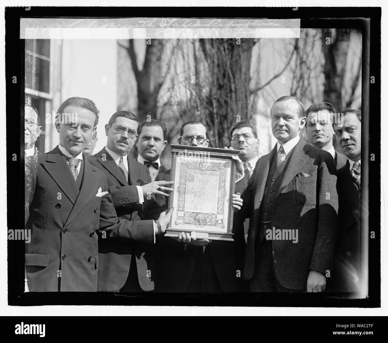 Coolidge avec Rép. italien ligue, 2/12/27 Banque D'Images