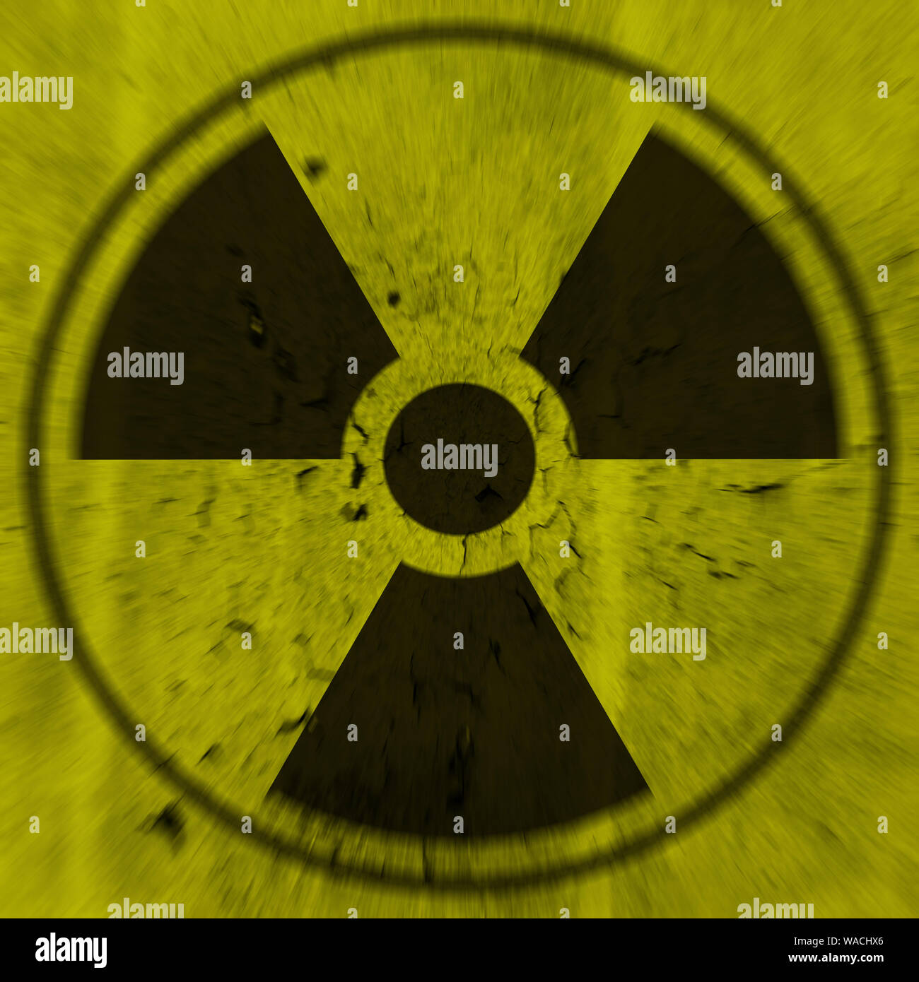 Rayonnements ionisants Symbole de danger (sale) Banque D'Images