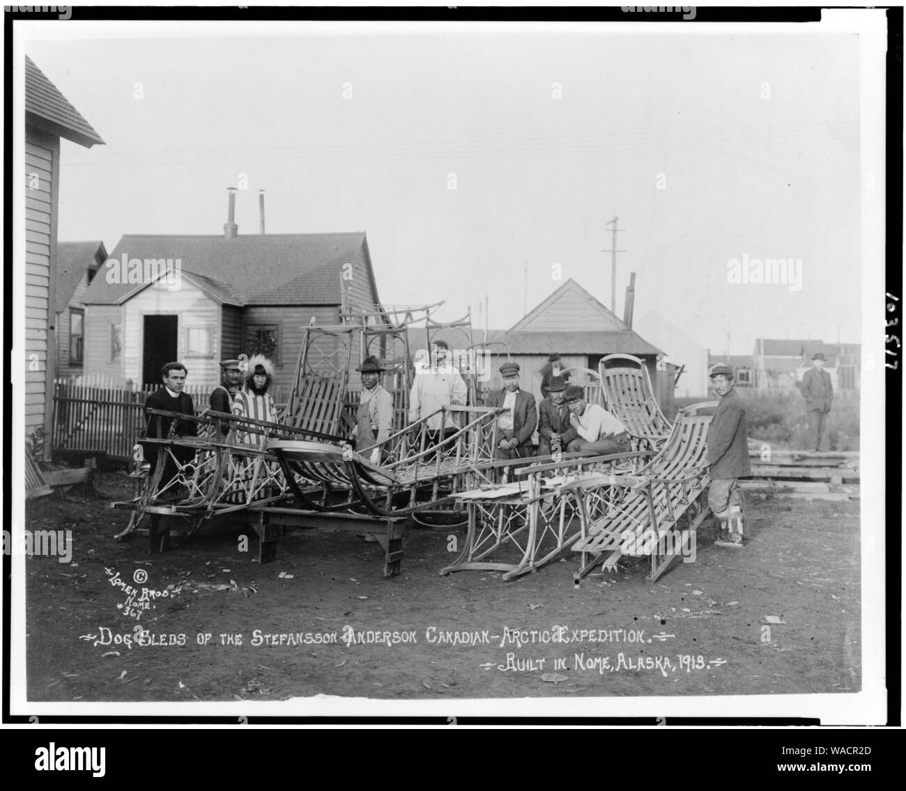Chiens de traîneaux de l'expédition. Canadian-Arctic Stefansson-Anderson Construit à Nome, Alaska, 1913 Banque D'Images