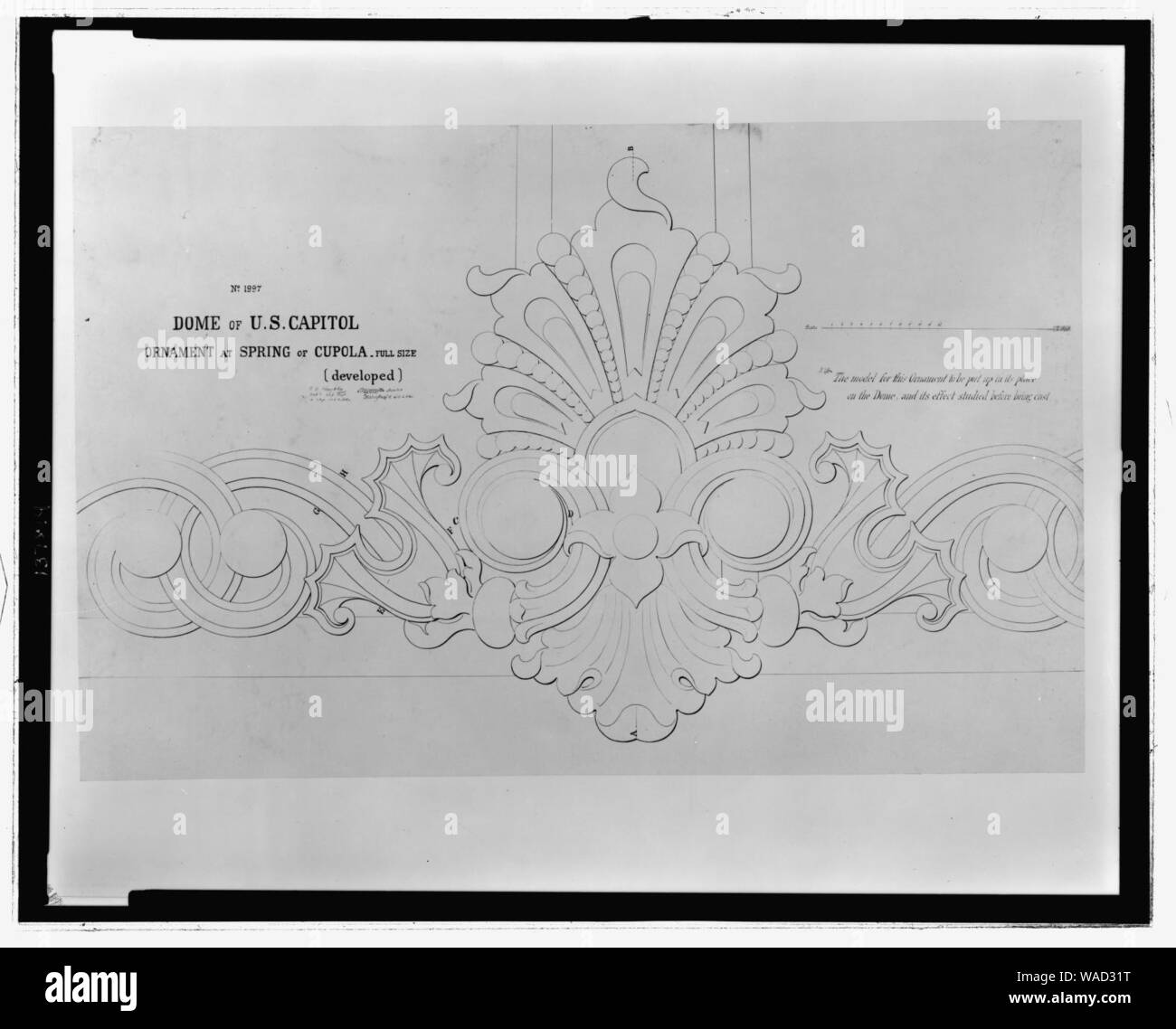 Dôme du Capitole. À l'ornement de la coupole du printemps, pleine grandeur (avancés) - Tho. U. Walter, architecte à Washington, D.C., le 2 octobre 1860. Banque D'Images
