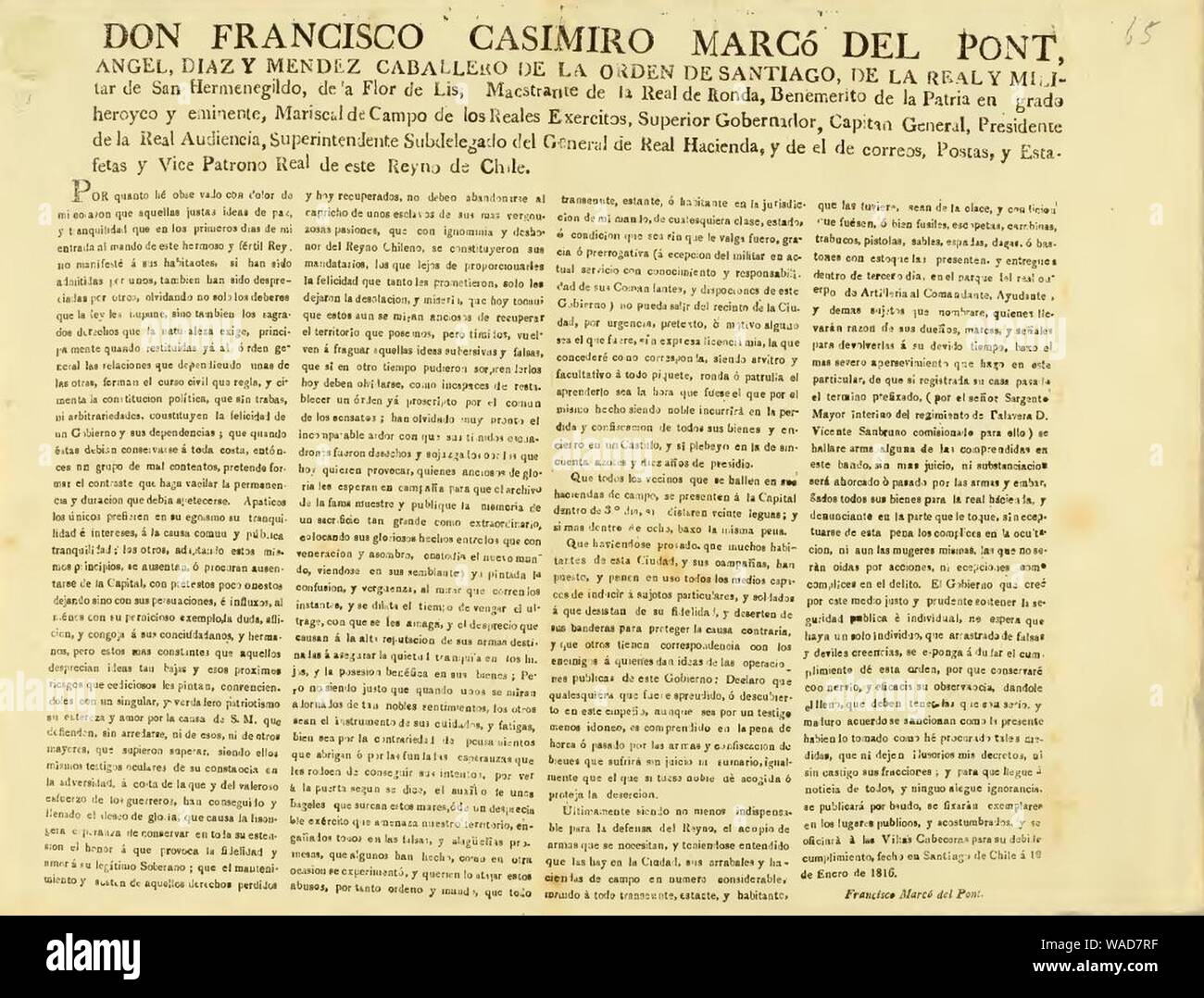 Don Francisco Casimiro Marcó del Pont, Angel, Diaz y Mendez. Banque D'Images
