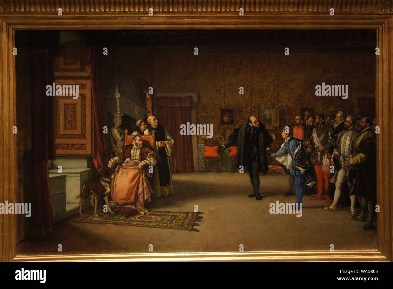 Don Juan d'Autriche présenté à l'empereur Charles Quint à la Vera. Banque D'Images