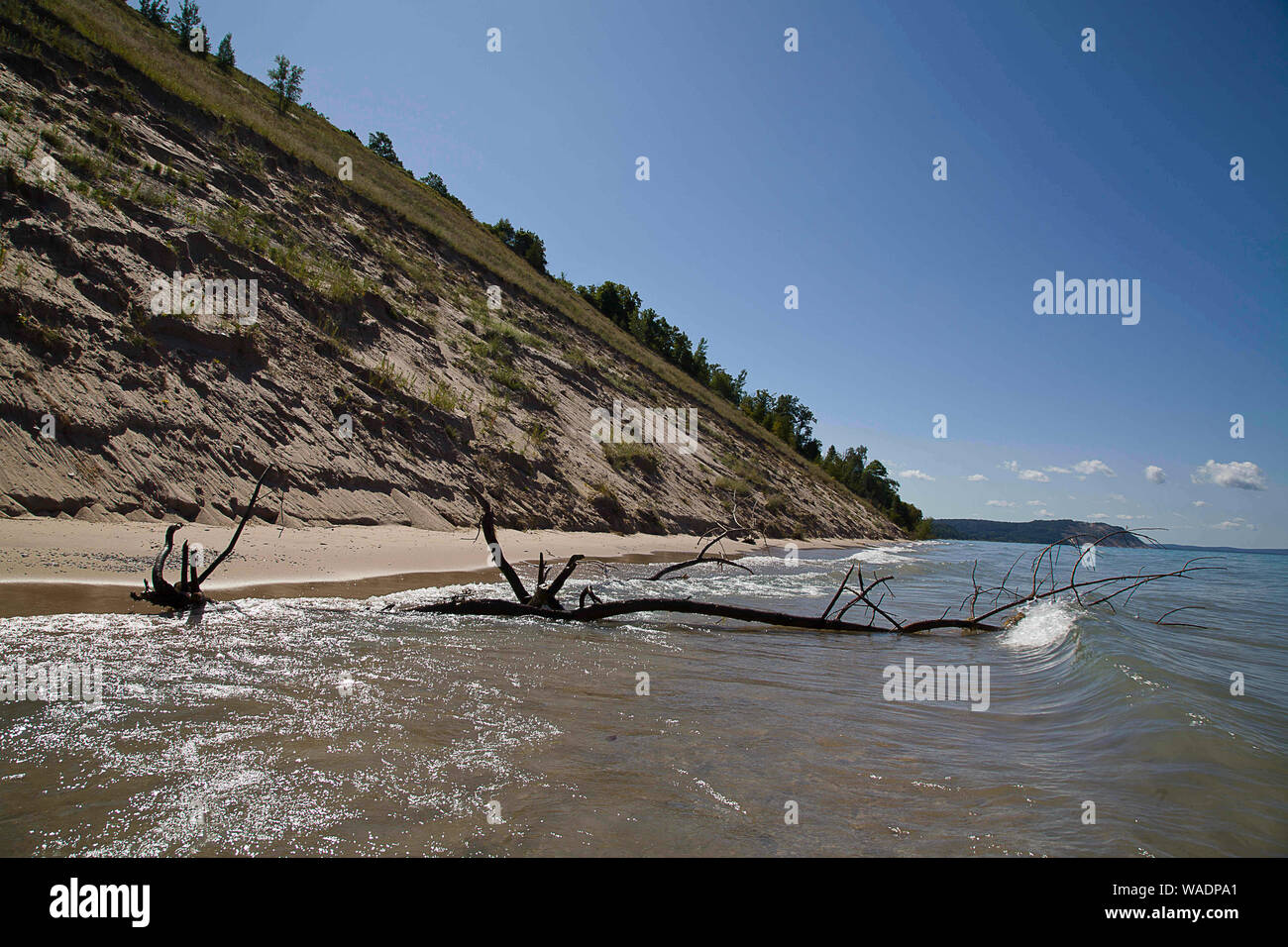 Empire, Michigan, USA. Août 19, 2019. Août 19, 2019, Empire, Michigan, United States ; Le Sleeping Bear Dunes National Lakeshore est situé dans la partie nord-ouest de la péninsule inférieure du Michigan. La rive est du lac Michigan a créé 400 pieds de hauteur des dunes de sable et des forêts denses, créé après la fonte des glaciers de la dernière époque glaciaire laissant la topographie diversifiée autour de l'Empire, au Michigan. Credit : Ralph Lauer/ZUMA/Alamy Fil Live News Banque D'Images