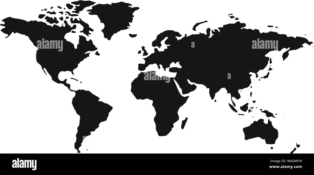 Carte du monde politique noir Illustration. Illustration de Vecteur