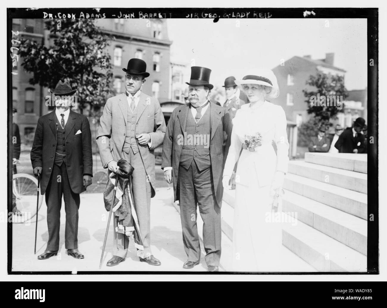 Le Dr Cook Adams, John Barrett, Sir Geo. & Lady Reid Banque D'Images