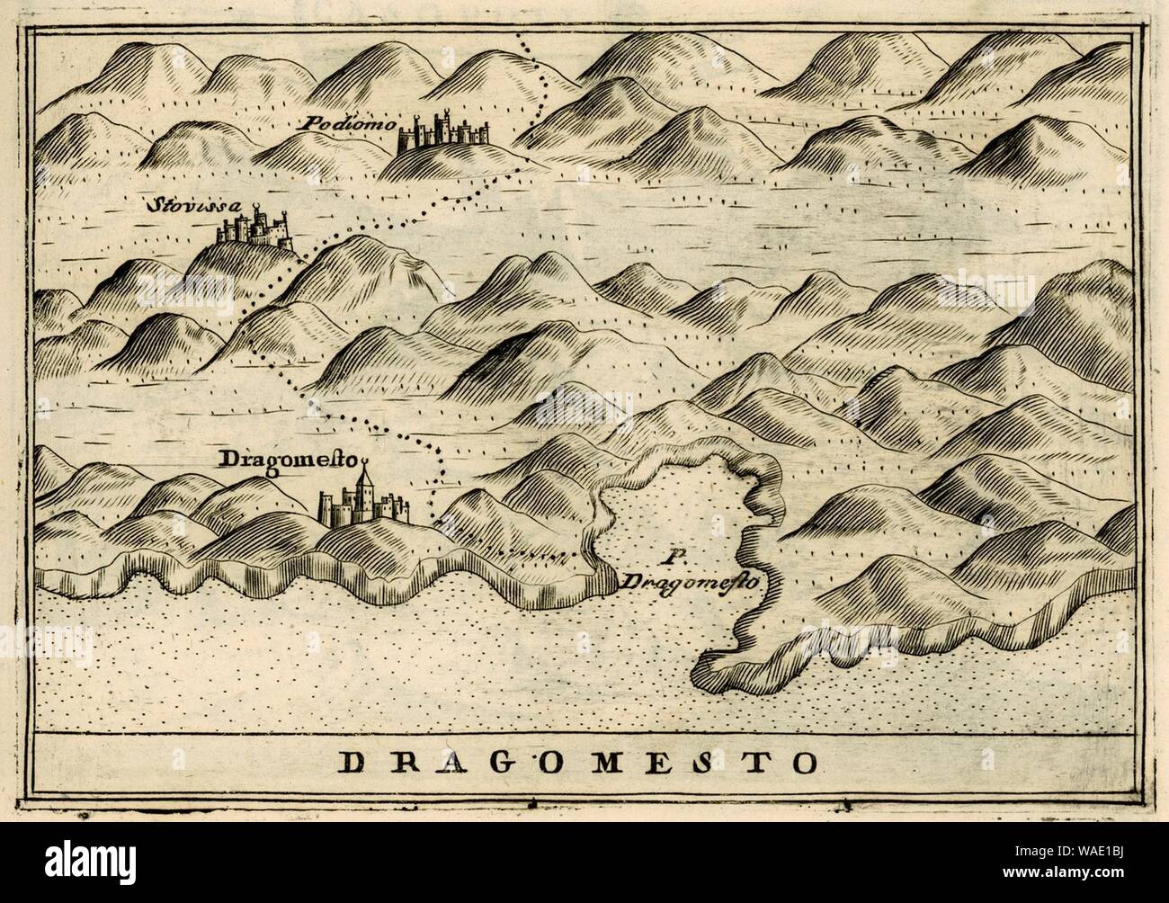 Dragomesto - Vincenzo Coronelli - 1688. Banque D'Images