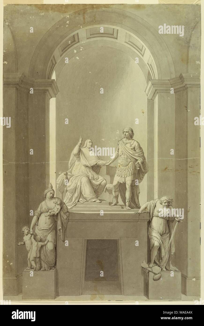 Dessin, un monument sépulcral du Cardinal Henry (1725-1807) New York et Charles Edward Stuart, le 'Jeune Prétendant‥9D (1720-1788), 1788-1793 Banque D'Images