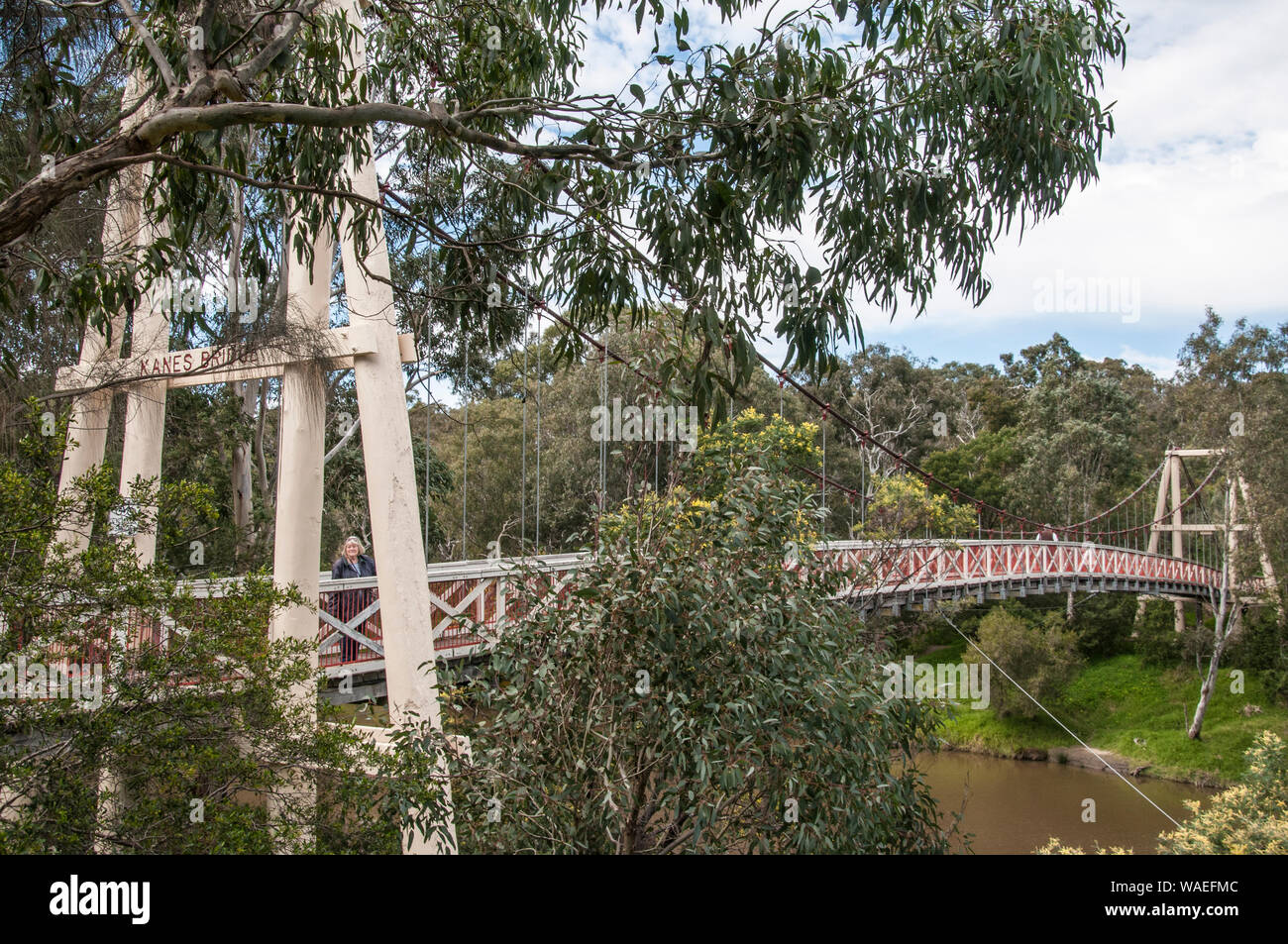 Pont à Kanes Studley Park Boathouse, Yarra Bend, Melbourne, Australie Banque D'Images