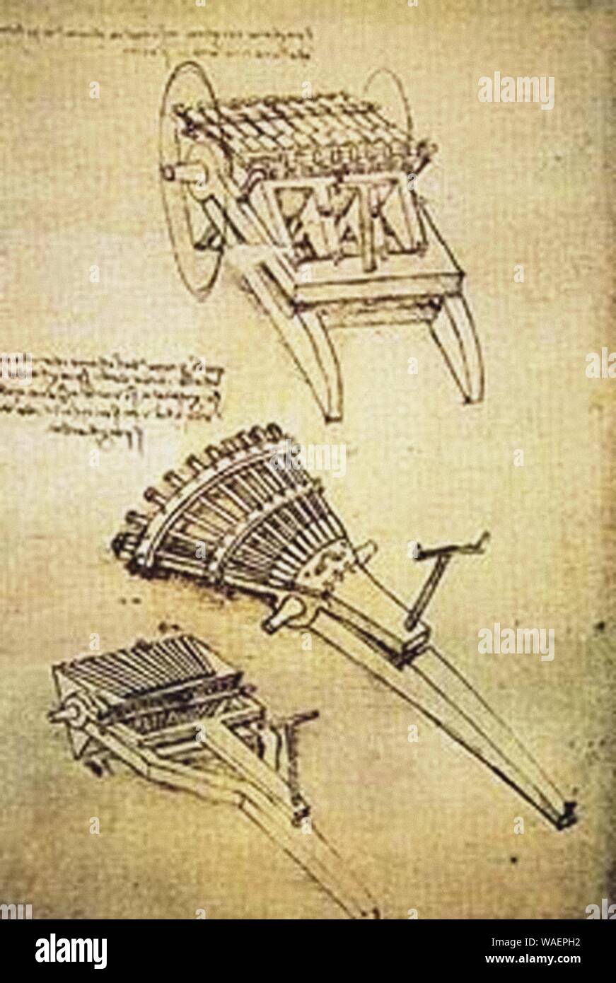 Leonardo Da Vinci illustration Vintage Banque D'Images