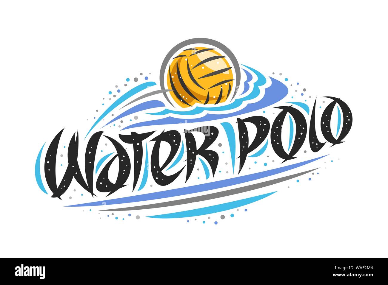 Logo vector pour le water-polo, creative contours illustration de lancer la  balle dans but, pinceau décoratif original de caractères des mots simples,  de water-polo ca Image Vectorielle Stock - Alamy