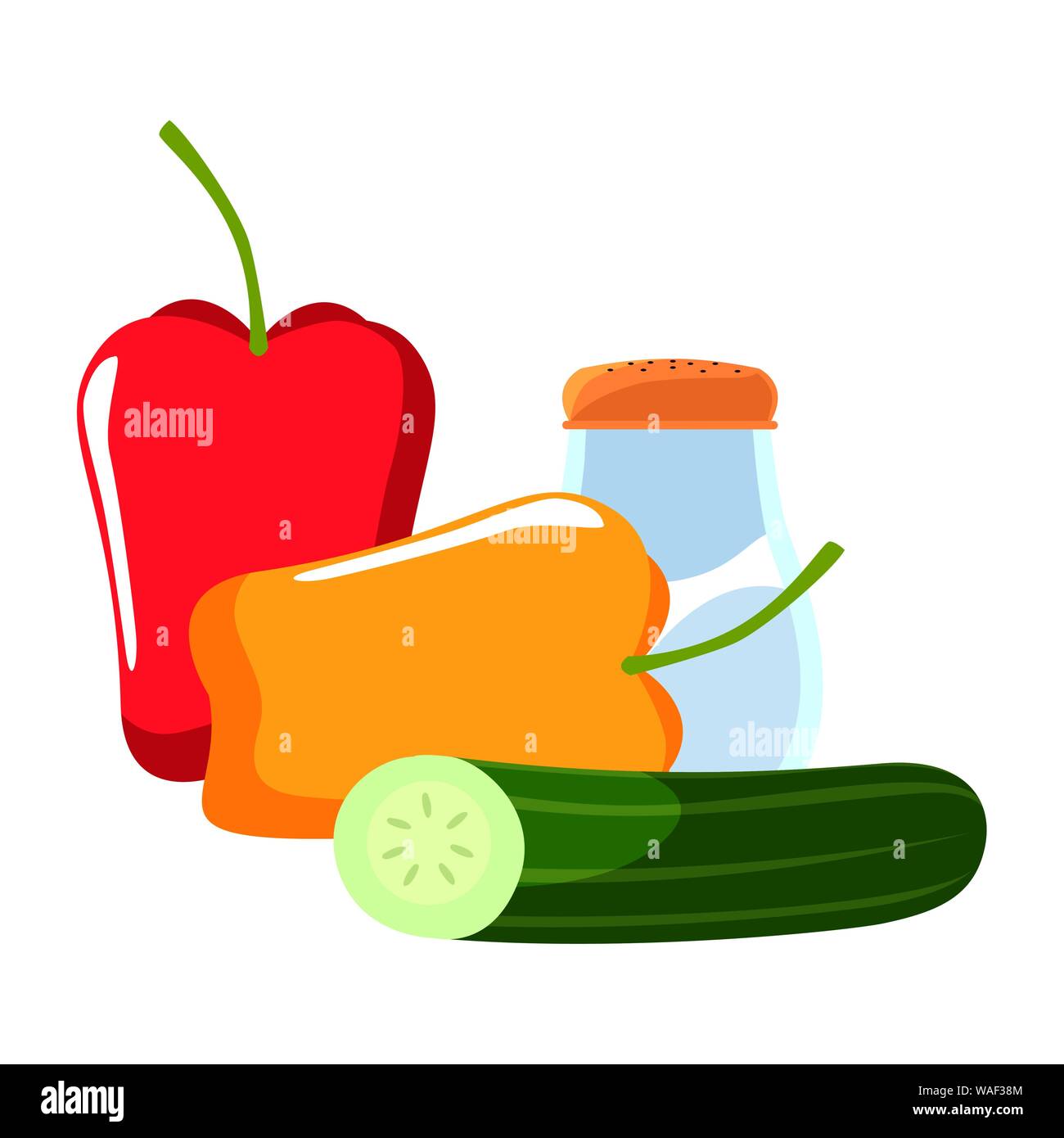 Concombre poivre et sel Préparation la cuisson vector illustration Illustration de Vecteur