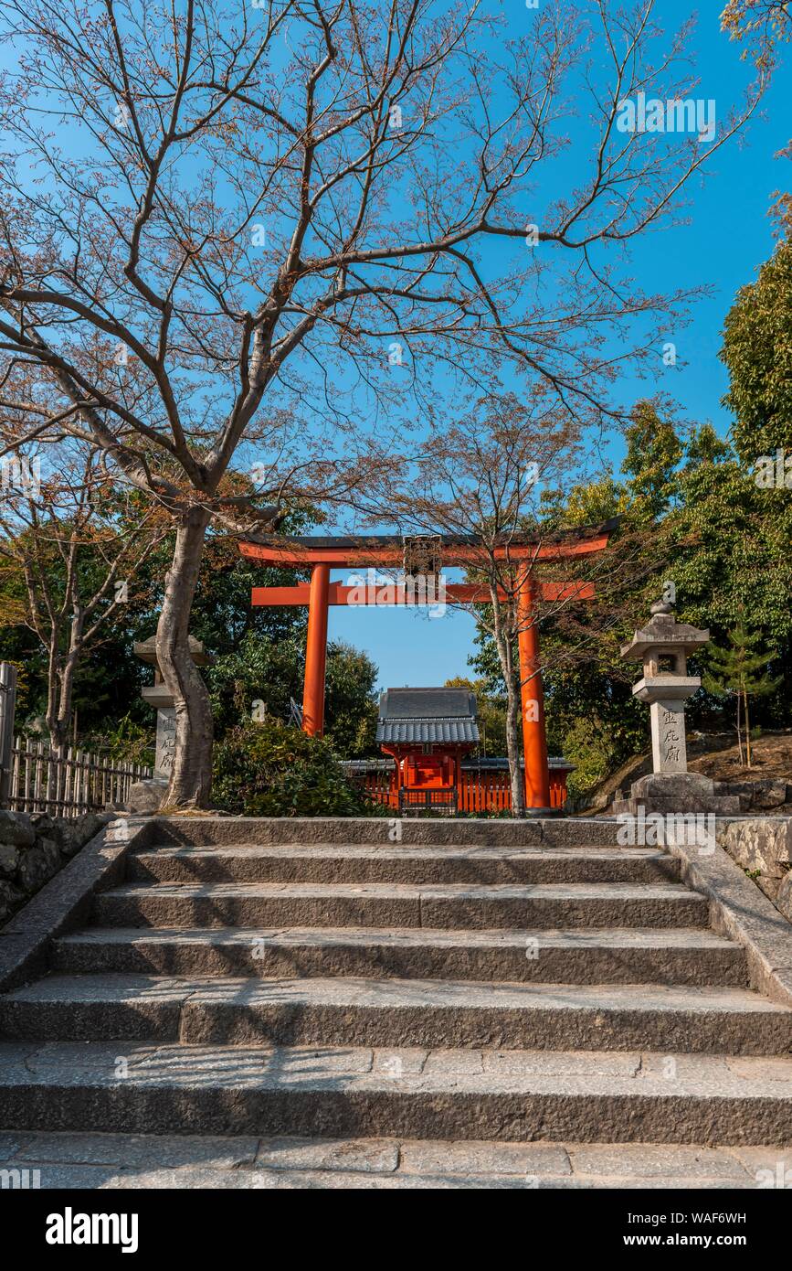 Torii de Temple Tenryū-ji, Sagatenryuji Susukinobabacho, Kyoto, Japon Banque D'Images