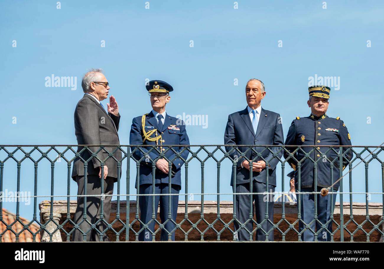 Discours prononcé par le président portugais Marcelo Rebelo de Sousa, Lisbonne, Lisbonne, Portugal District Banque D'Images