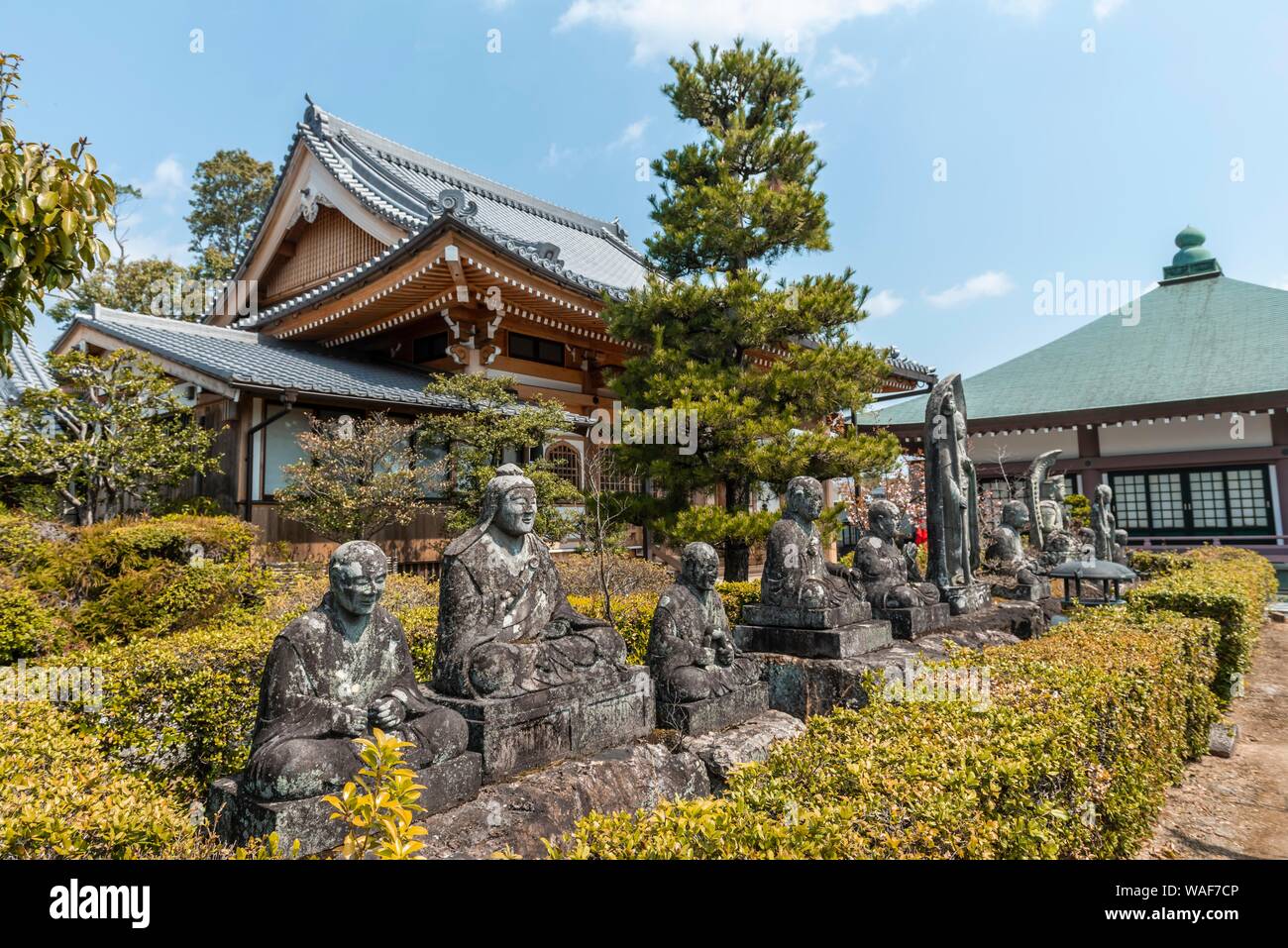 Statues bouddhistes, Rengeji Temple, Kyoto, Japon Banque D'Images