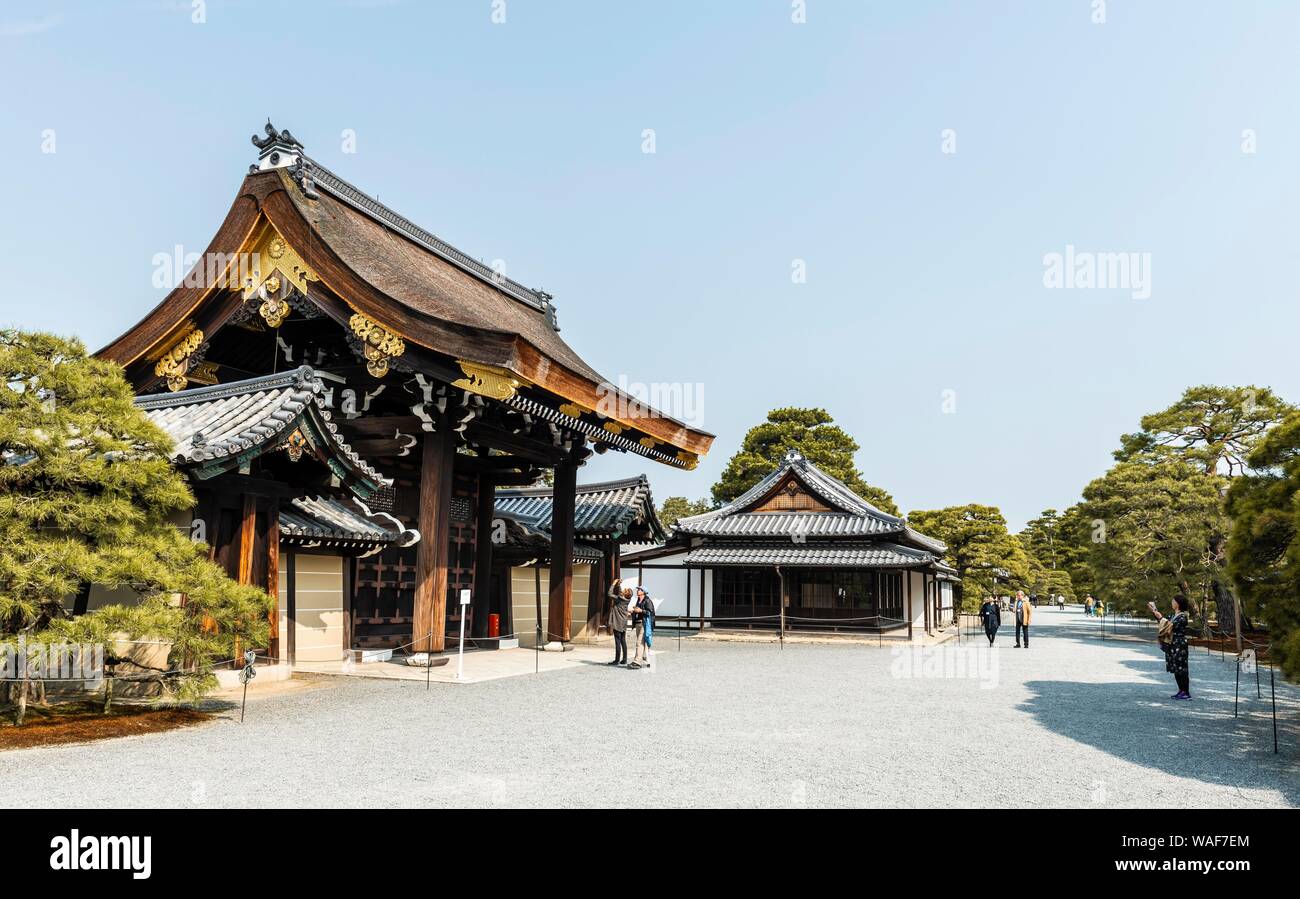 Porte du Palais Impérial de Kyoto, Kyoto Gyoen, Kyoto, Japon Banque D'Images