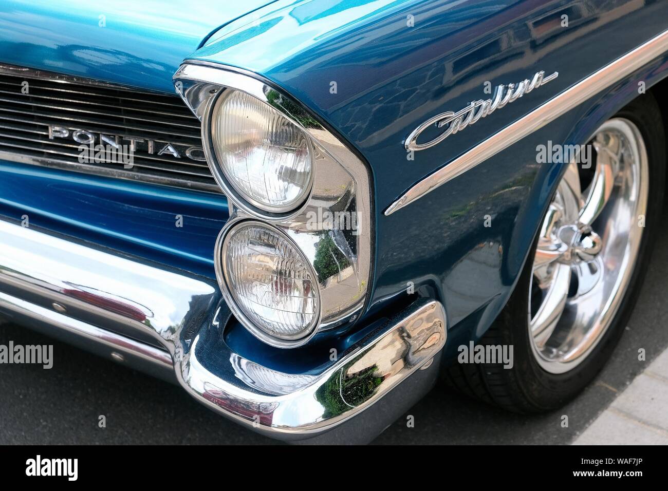 Détail d'une Pontiac Catalina, Oldtimer Festival golden oldies, Krofdorf-Gleiberg, Hesse, Allemagne Banque D'Images