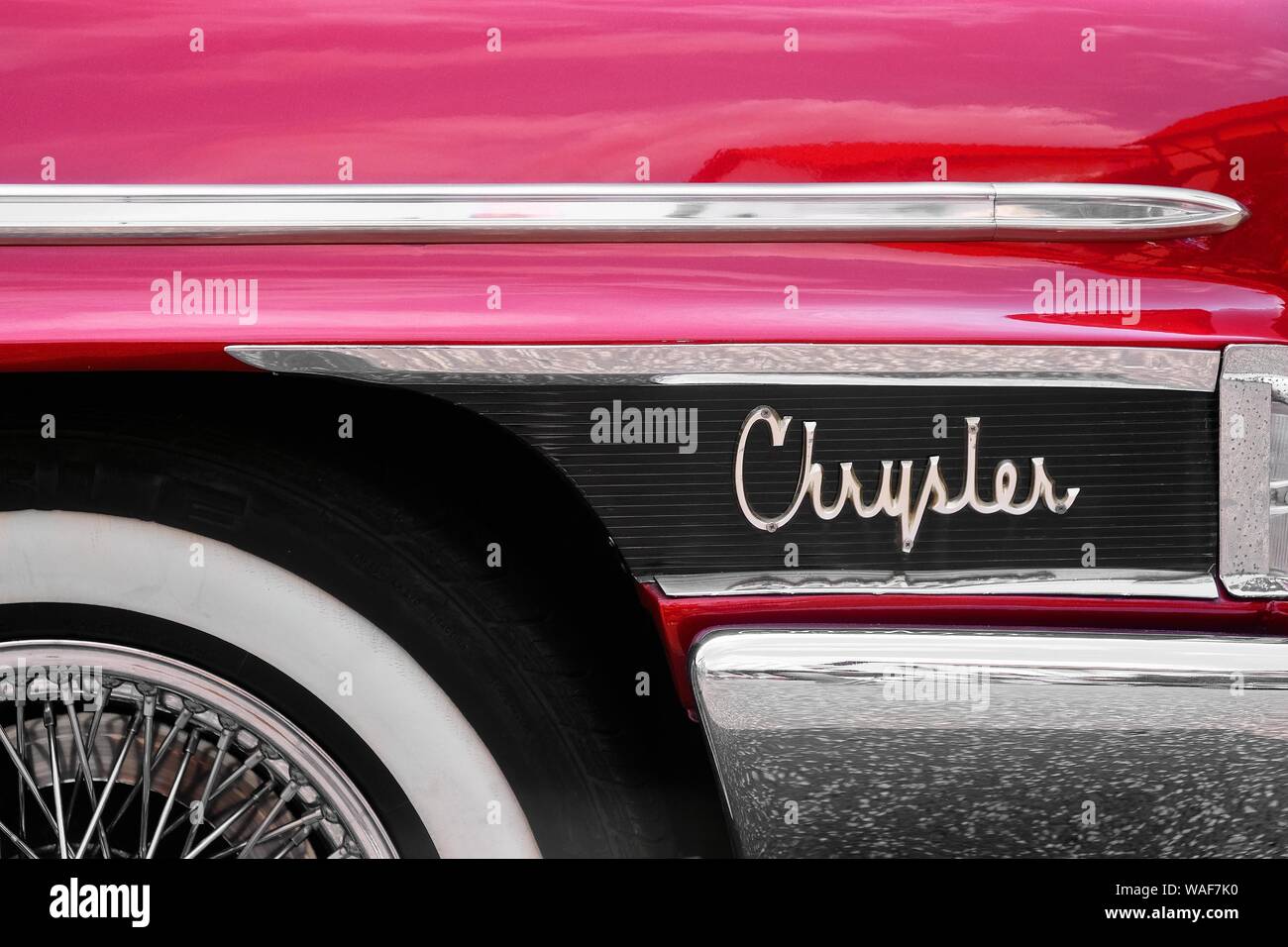 Détail d'une Chrysler, Oldtimer Festival golden oldies, Krofdorf-Gleiberg, Hesse, Allemagne Banque D'Images