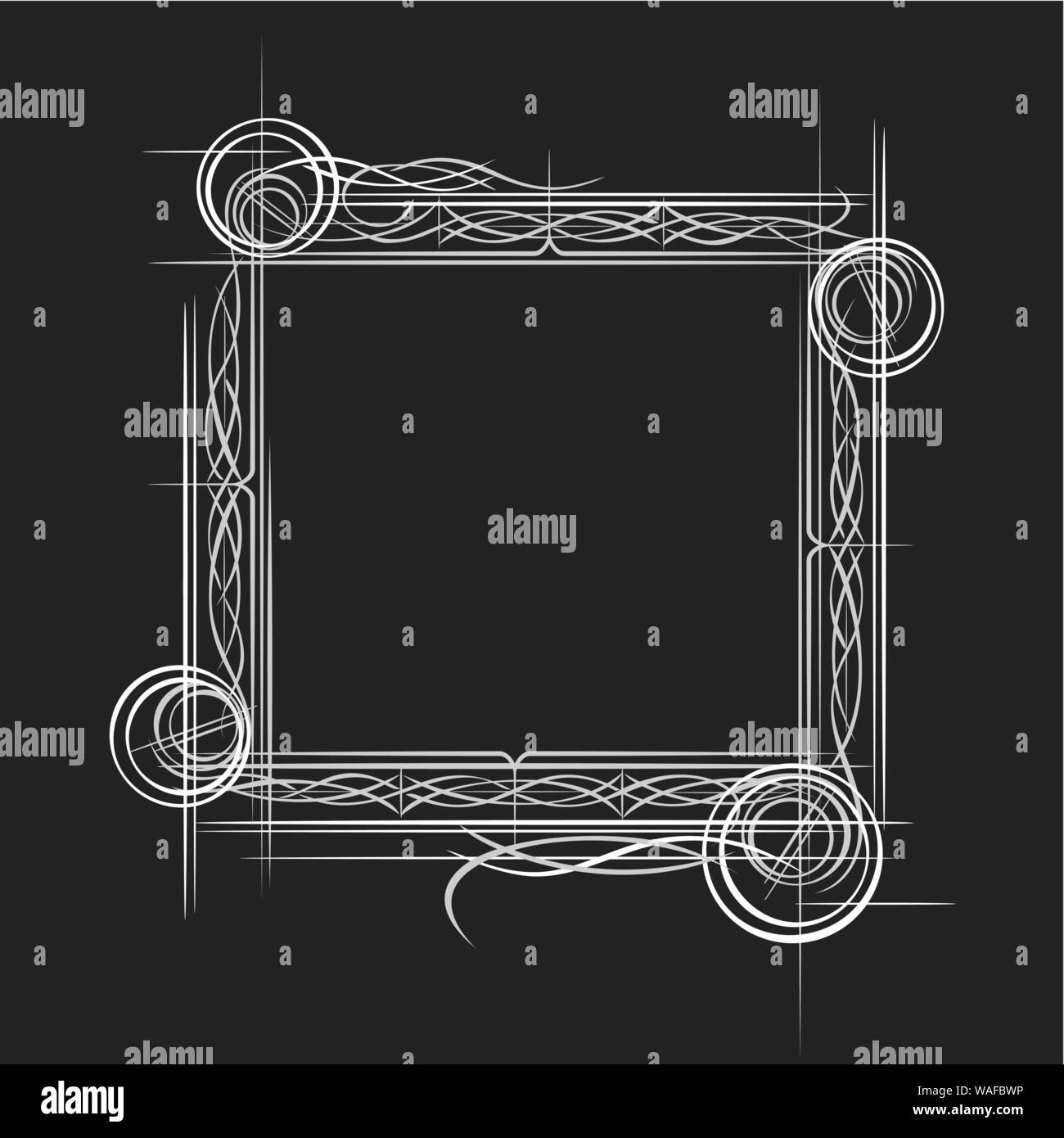 Cadre carré vecteur pour la photo ou Photos, noir et blanc avec l'affiche de la frontière moderne créative, chalk châssis sophistiqués sur fond noir. Illustration de Vecteur