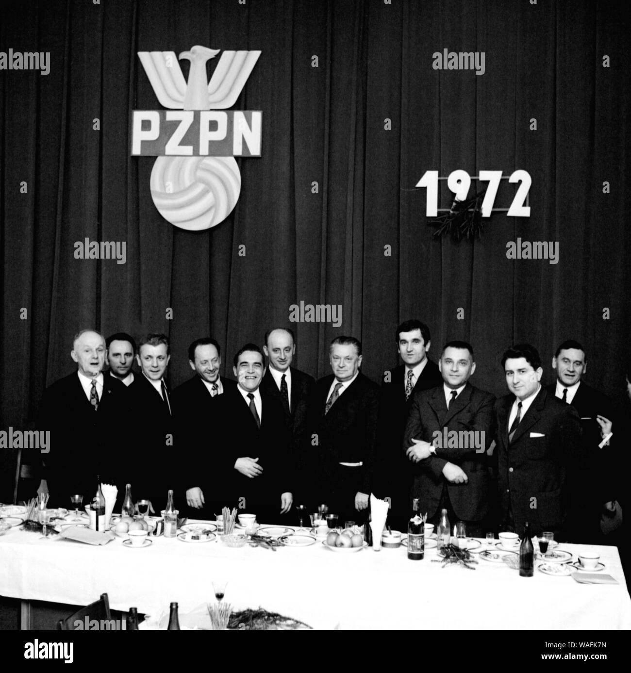 Varsovie, 12,1971. Fédération polonaise de football nouvelle réunion de l'année. Fot. Jan Rozmarynowski / Forum Banque D'Images