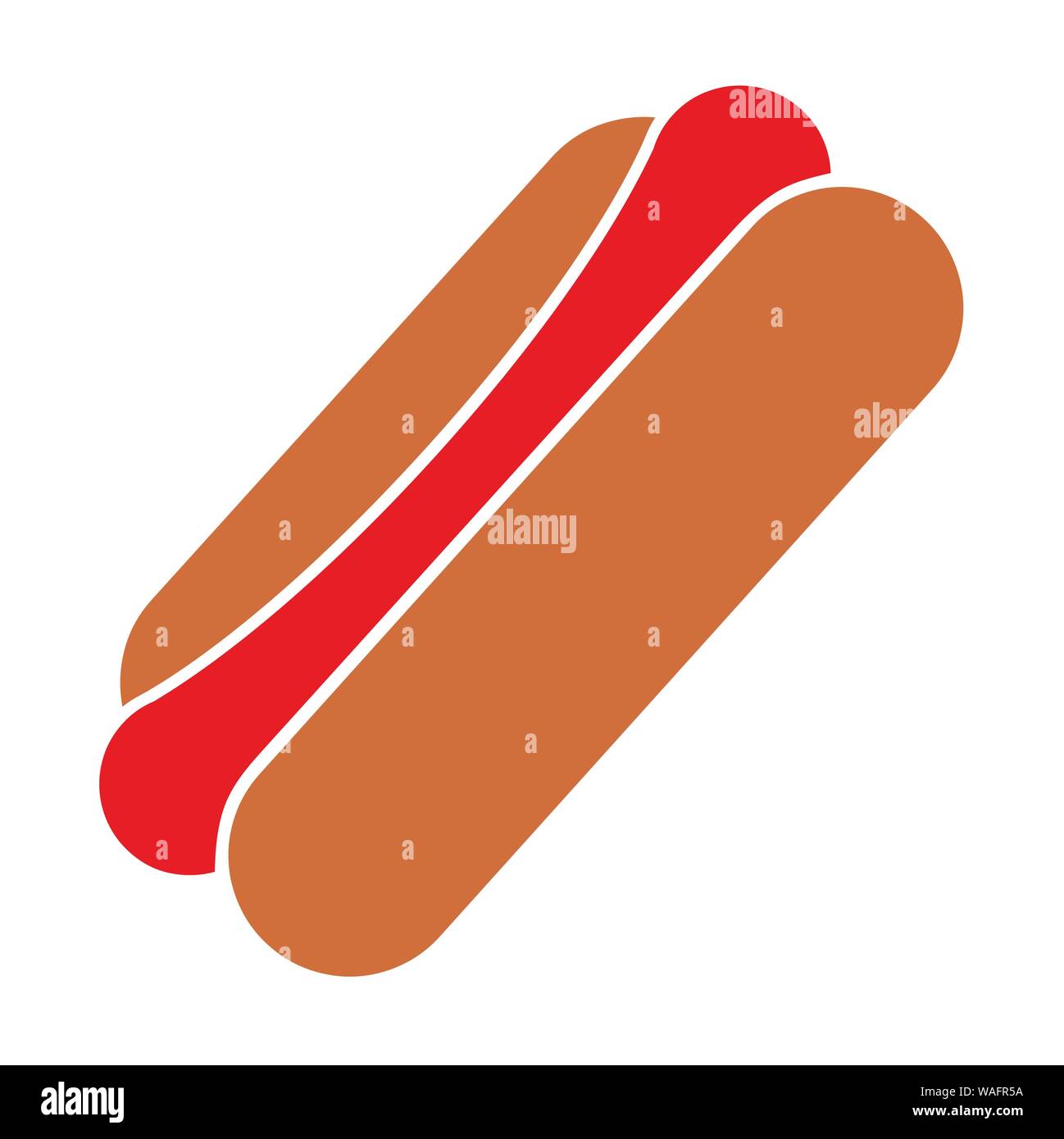 Une icône de hot-dog colorés sur fond blanc Illustration de Vecteur