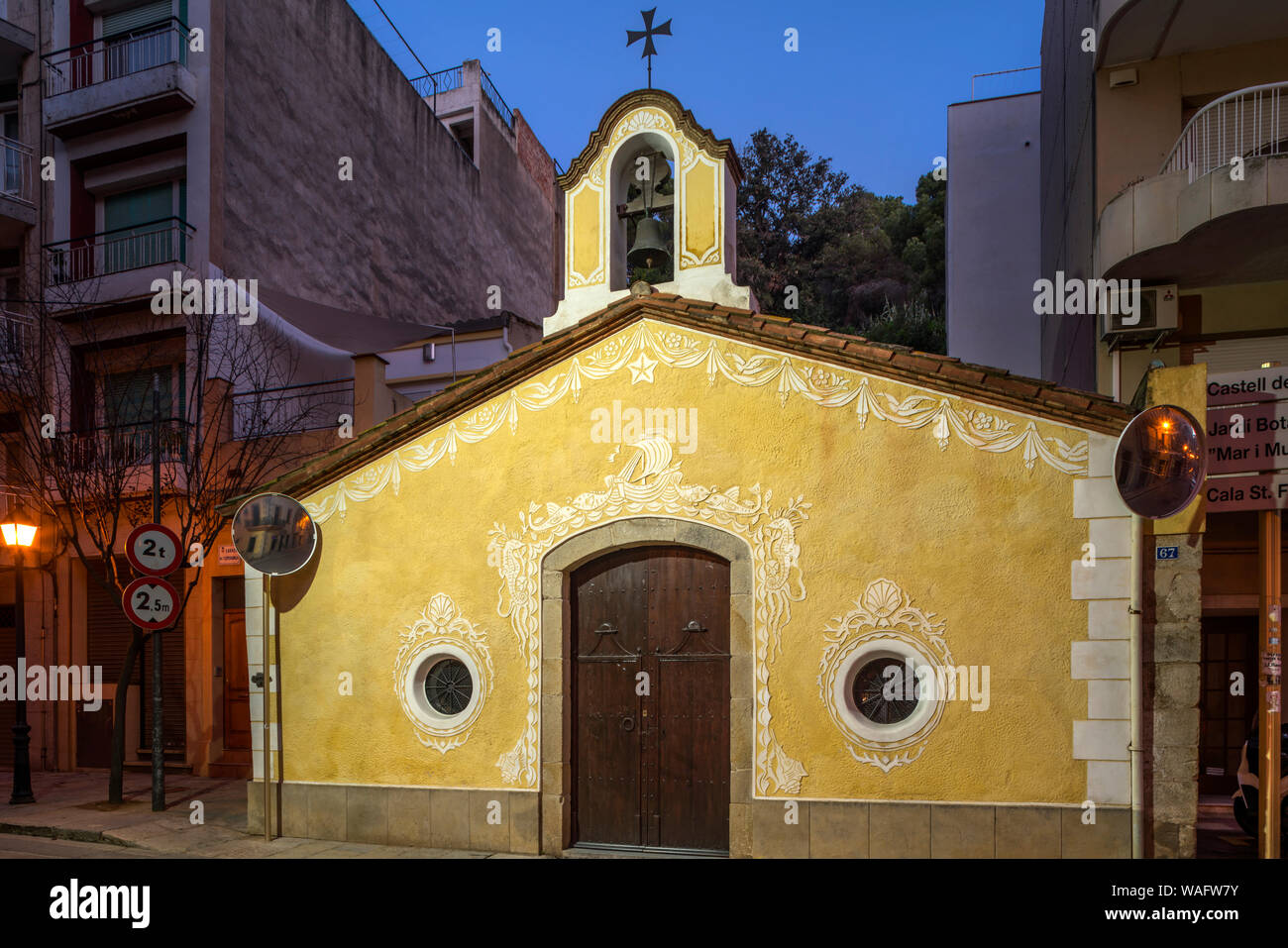 Église de Nuestra Senora DE PORT ESPERANZA BLANES COSTA BRAVA Gérone Catalogne Espagne Banque D'Images