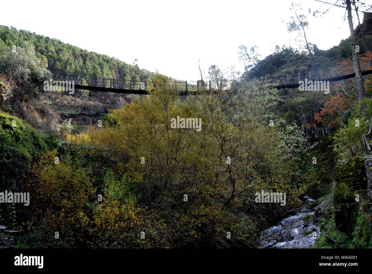 Maisons traditionnelles et des ponts à Foz de Egua, près de Piodao, village isolé du centre du Portugal Banque D'Images