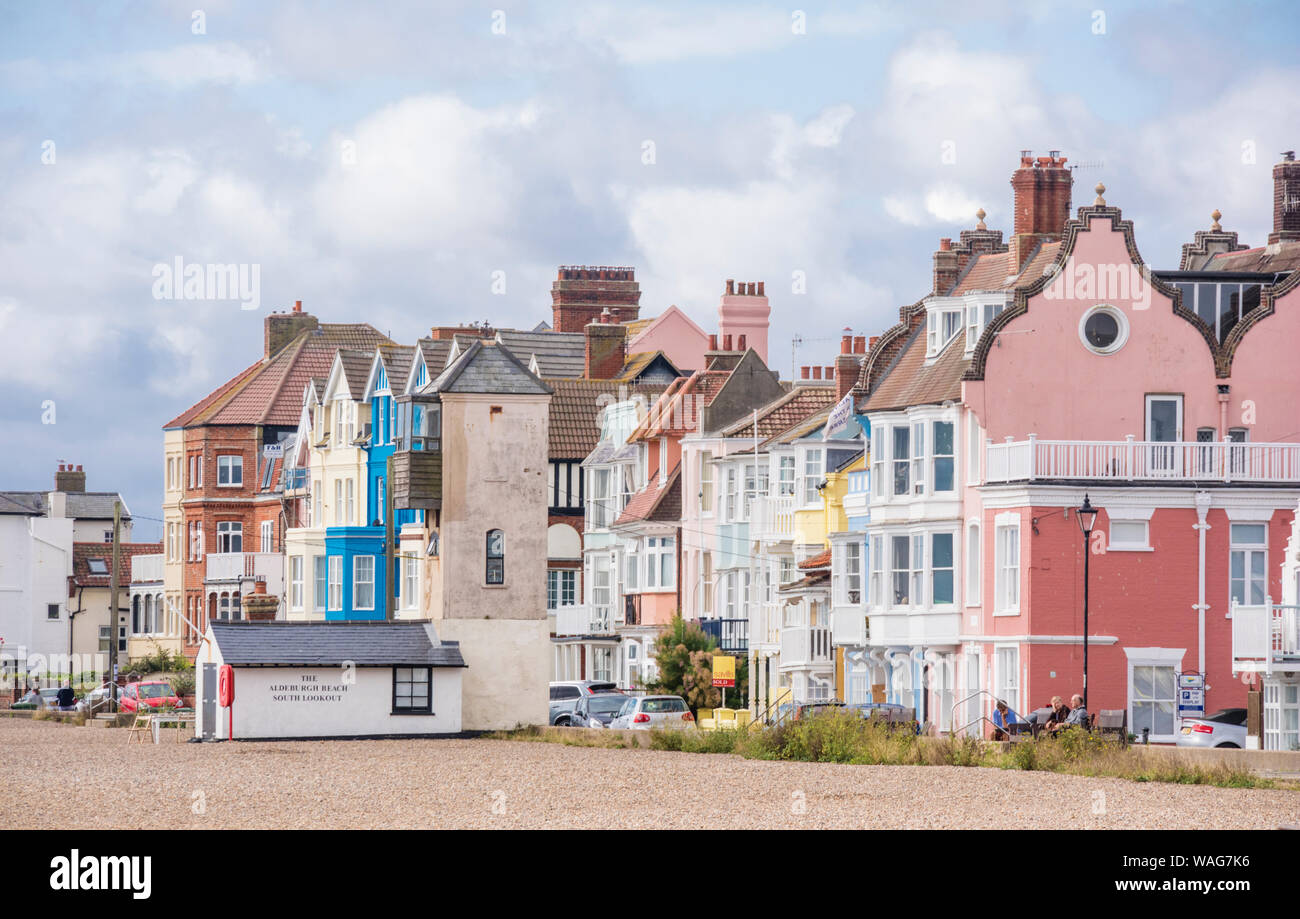 La ville balnéaire d'Aldeburgh sur l'Est de la côte du Suffolk, Angleterre, RU Banque D'Images