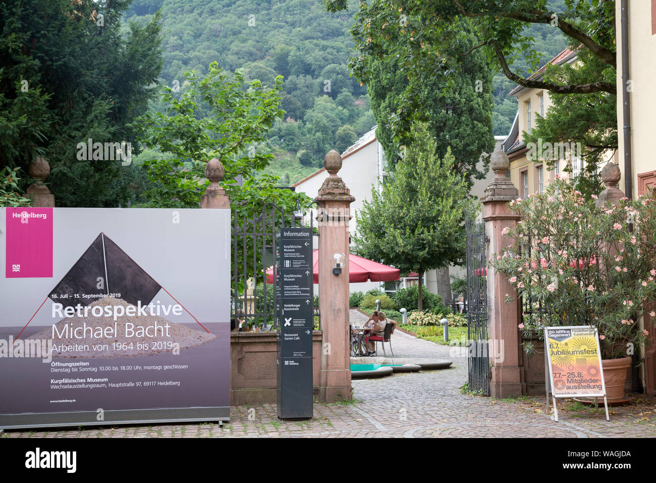 Restaurant à Kurpfalzisches jardin du musée, Heidelberg, Allemagne Banque D'Images