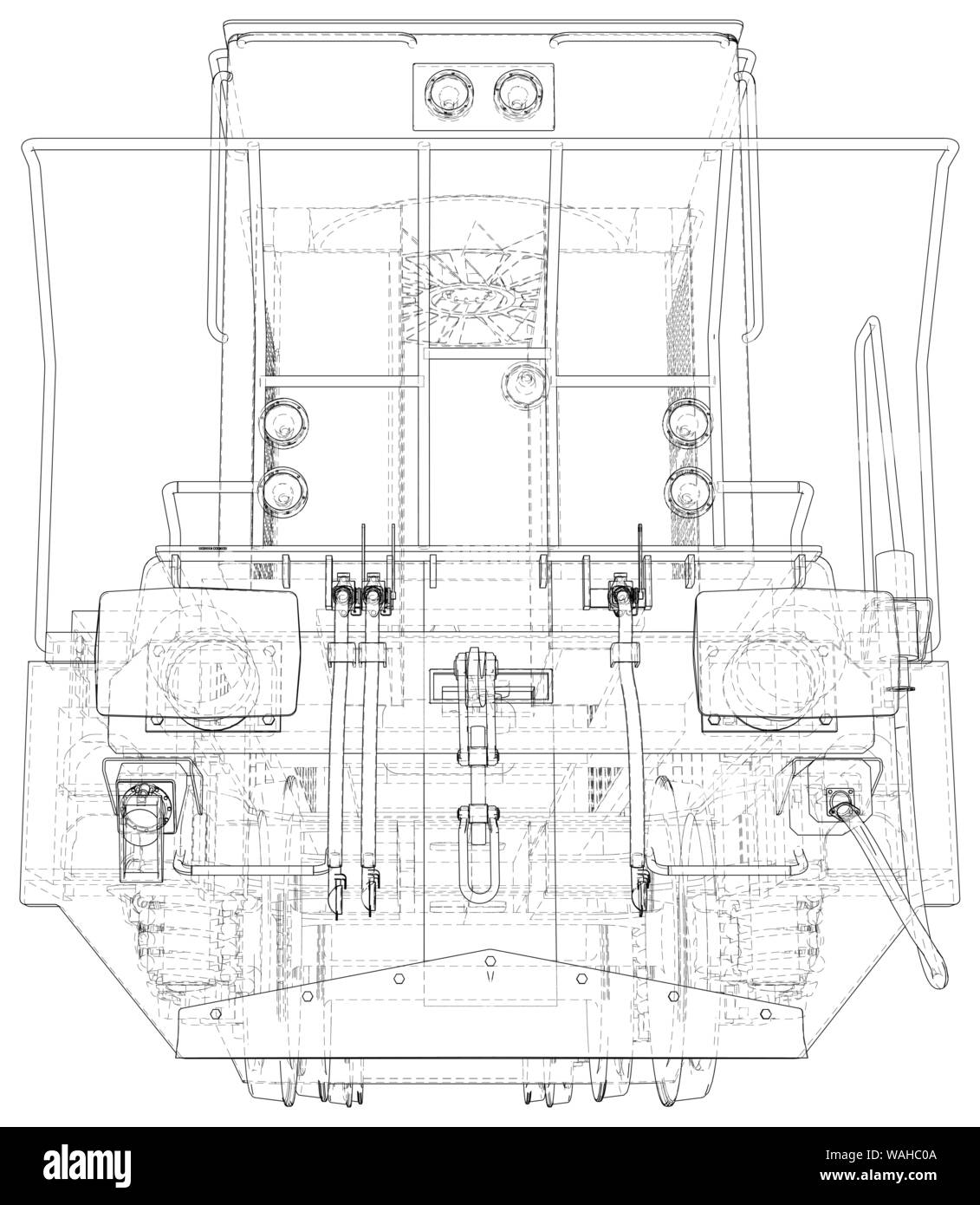 Technique des locomotives de fil de fer. Le rendu 3D de vecteur Illustration de Vecteur