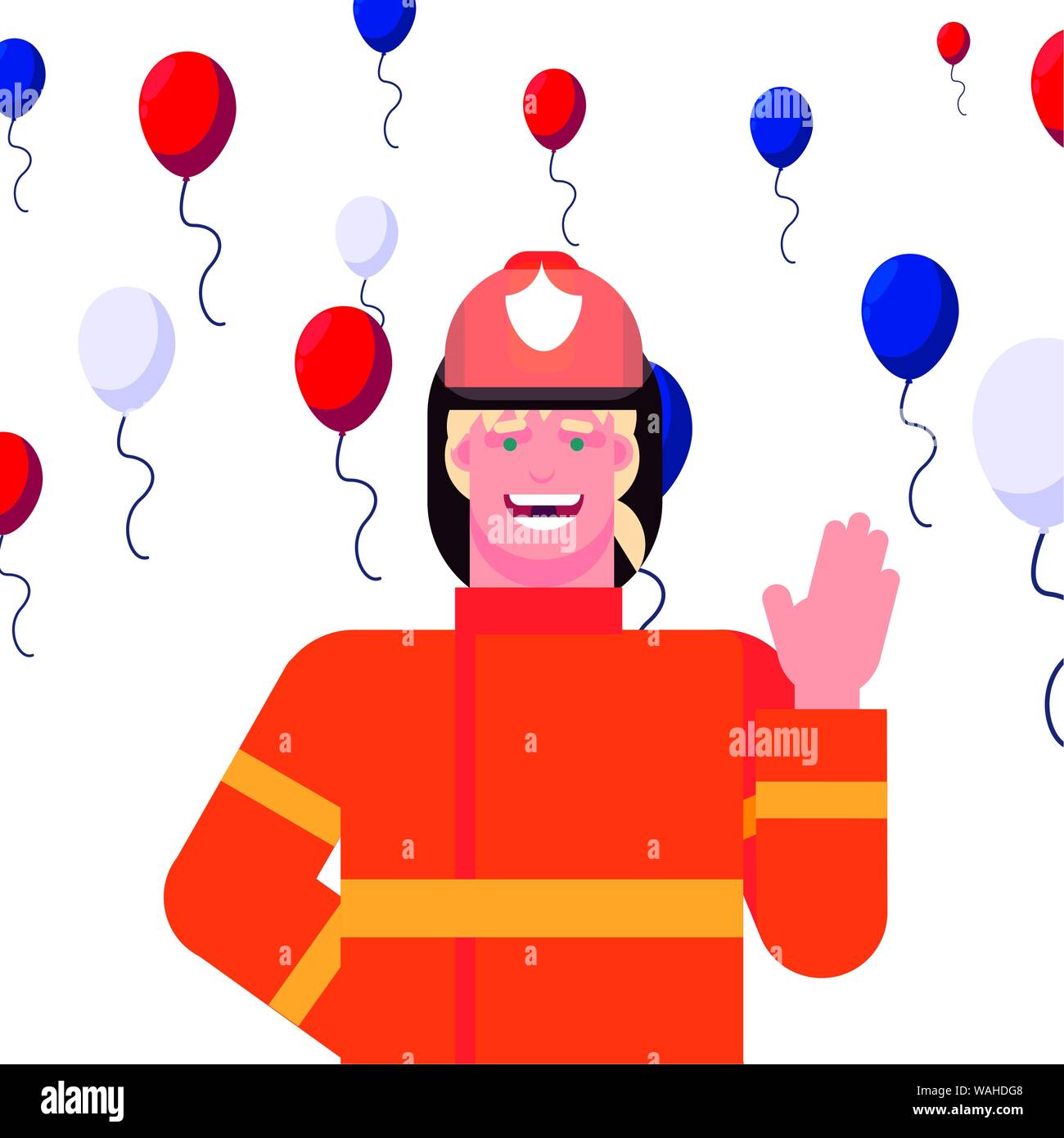 Bonne fête du travail - fête des Ballons pompier vector illustration Image  Vectorielle Stock - Alamy