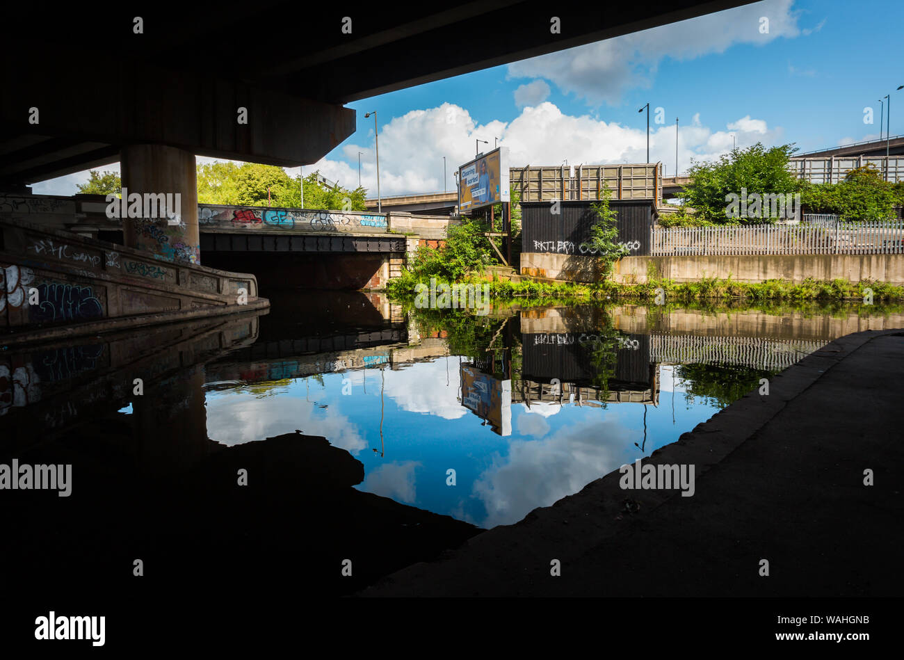 Vue de dessous les spaghettis Junction - la colline rocailleuse, interchange Birmingham UK Banque D'Images