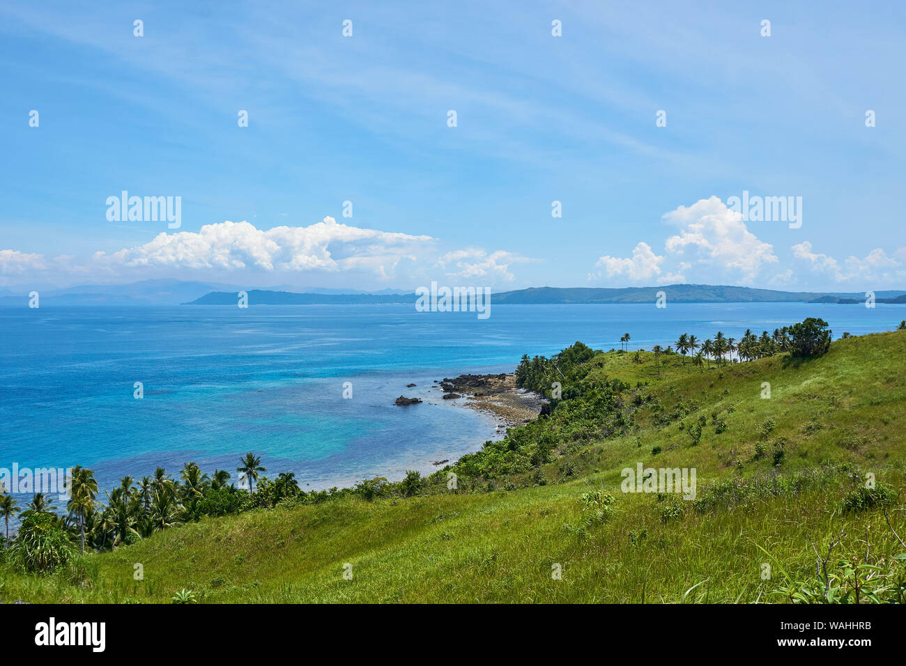 Vue sur la côte de l'île de Siargao île tropicale, Paysage. Banque D'Images