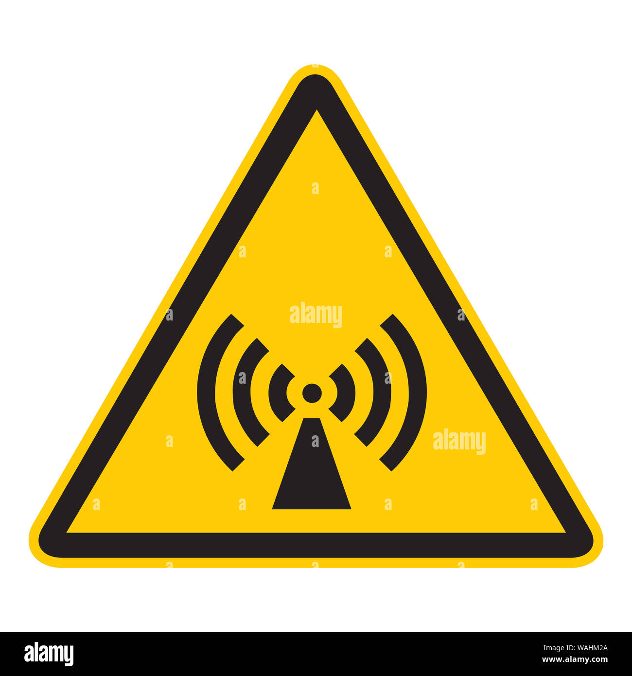 Le rayonnement non ionisant Signe de danger Banque D'Images