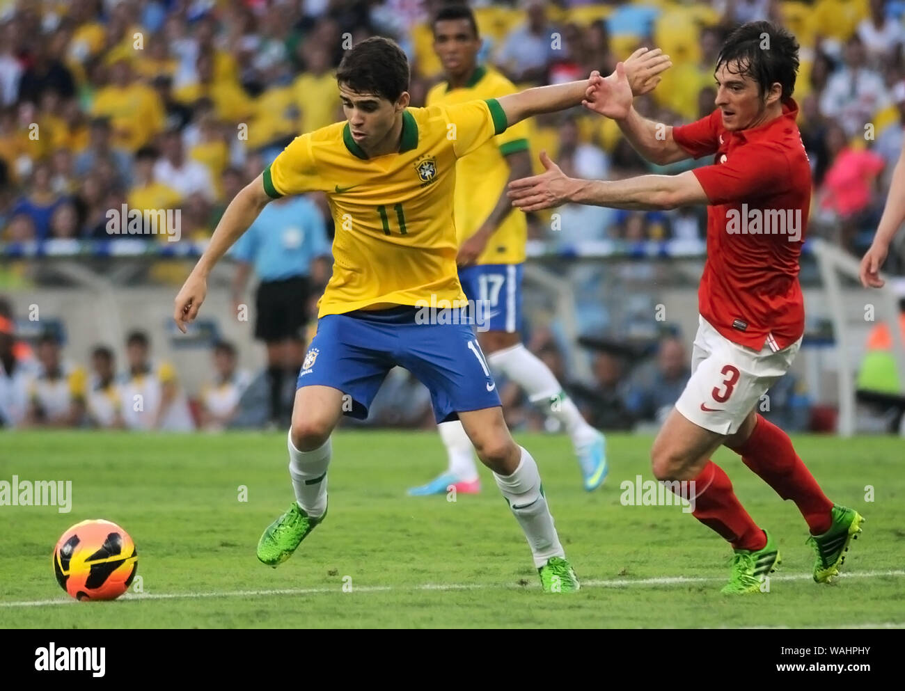 Rio de Janeiro, 2 juin 2013. Joueur de l'équipe nationale du Brésil au cours de l'Oscar match amical Brésil vs Inglaterra au stade du Maracanã dans la ville o Banque D'Images