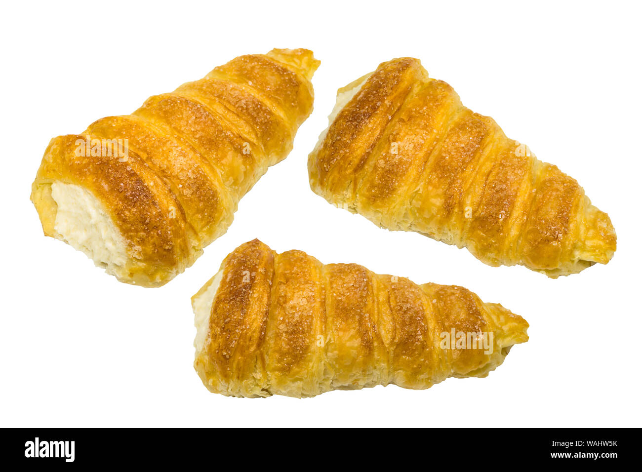 Crème fraîches maison corne isolated on white with clipping path Banque D'Images