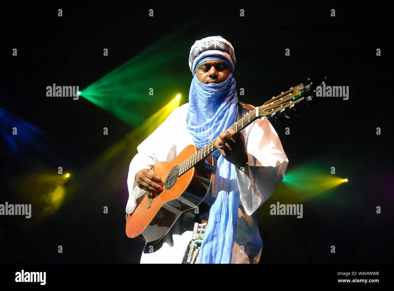 Rio de Janeiro, Brésil, le 26 août 2011. Groupe Tinariwen formée de membres de l'ethnie Touareg dans la région du Sahara de l'Afrique du Nord au cours d'une Banque D'Images